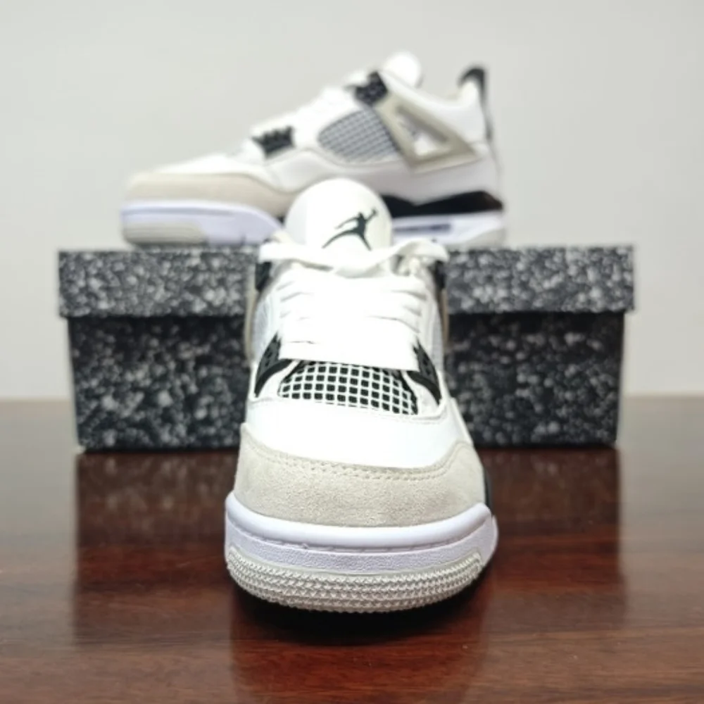 New With Box Air Jordan 4 Military Black (White Black Neutral Grey)